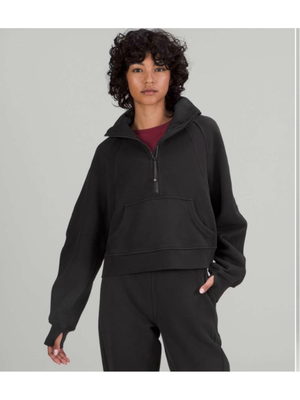 Women's Lululemon Scuba Oversized Funnel Neck Sweatshirt in Black, size XL/XXL